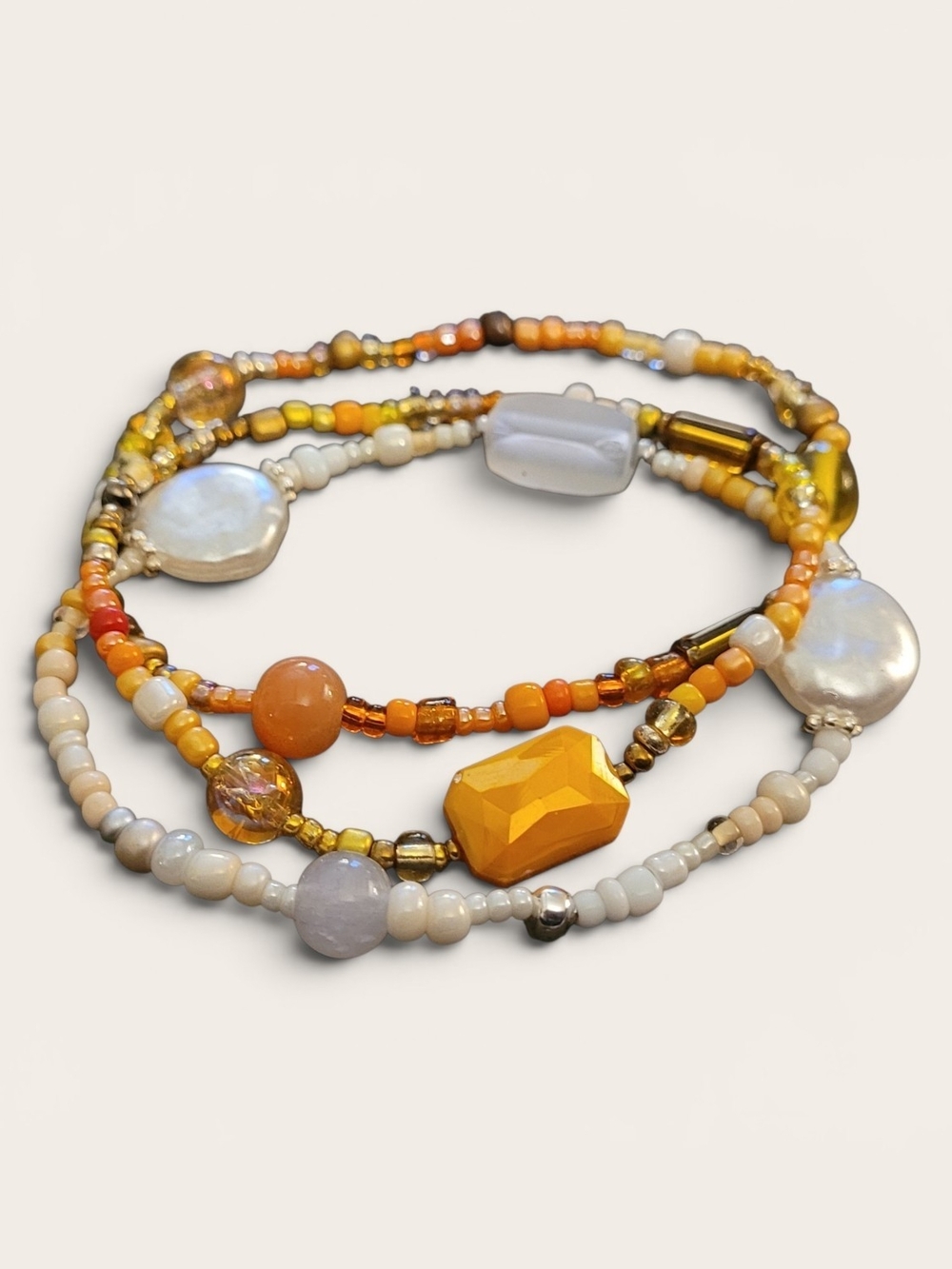 Mixed-Media Beaded Bracelet Set of 3